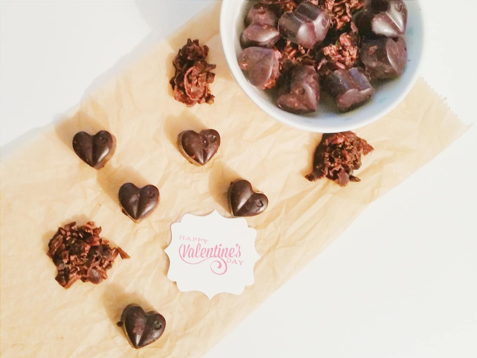 Homemade chocolate for Valentine's Day