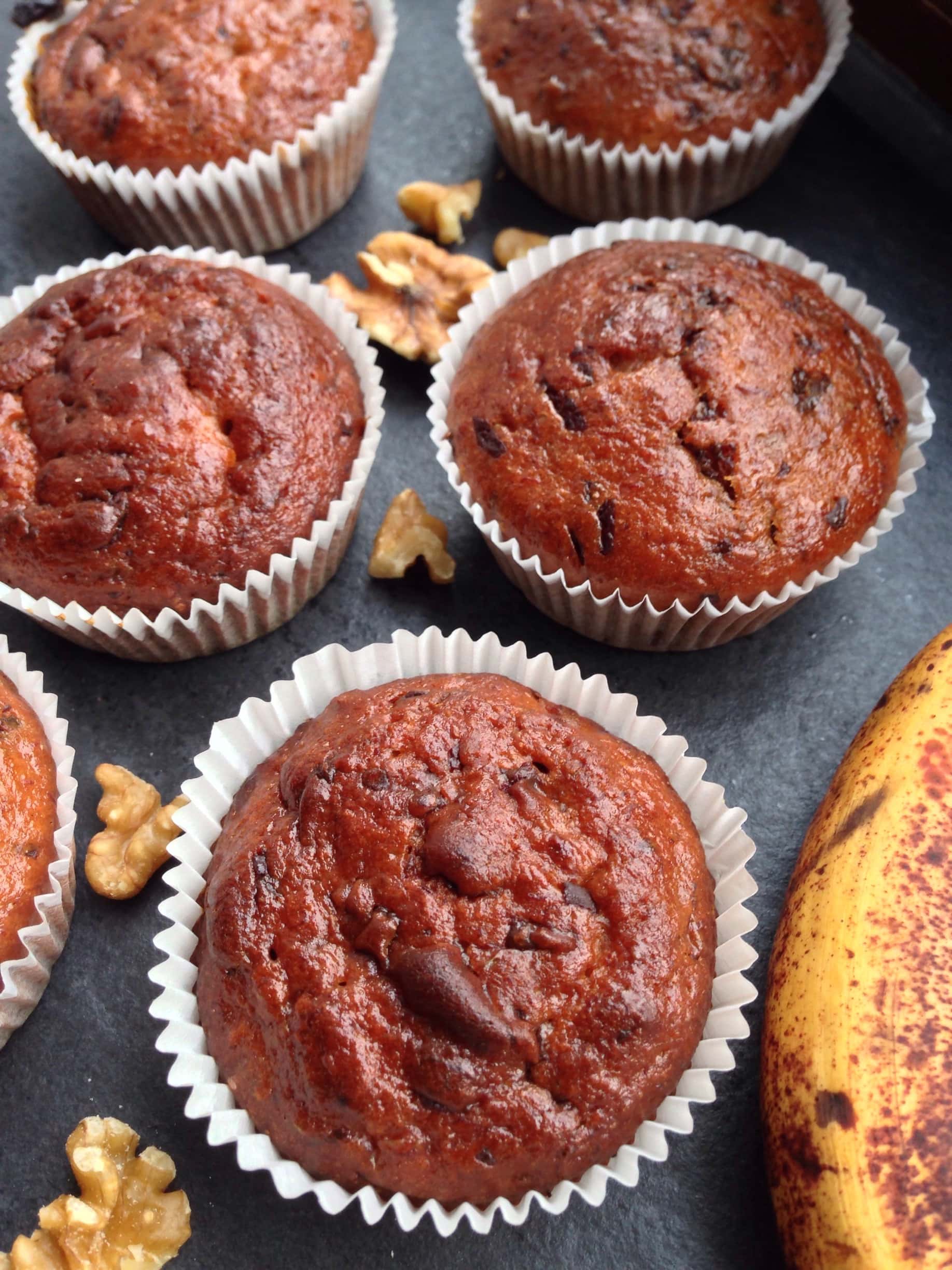 Bananen Walnuss Muffin