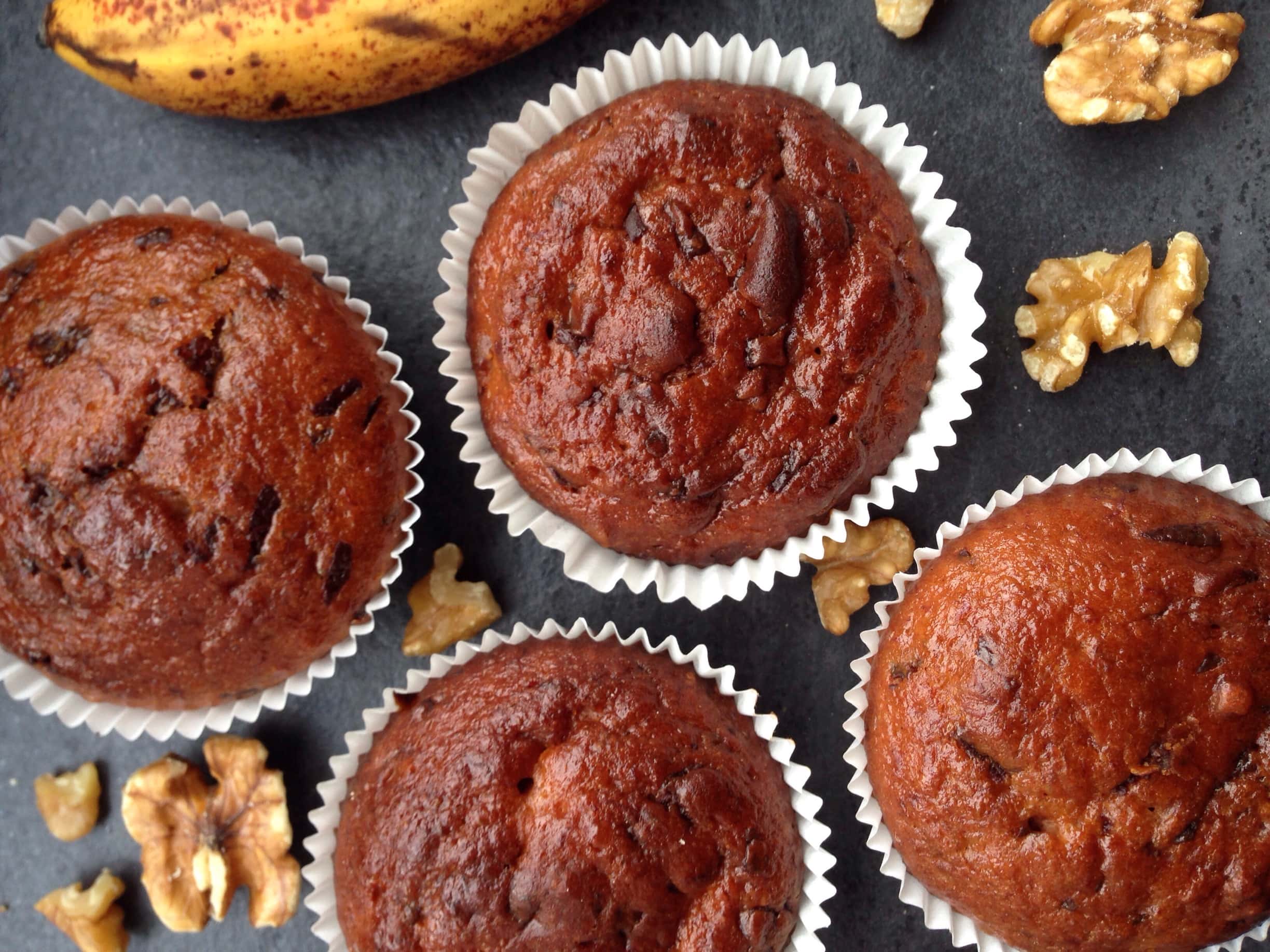 Bananen Walnuss Muffin