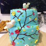Motivtorte tuerkis Voegel tauben 3D