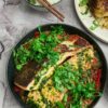 Rezept gebratener Lachs mit Bärlauch und Tomaten