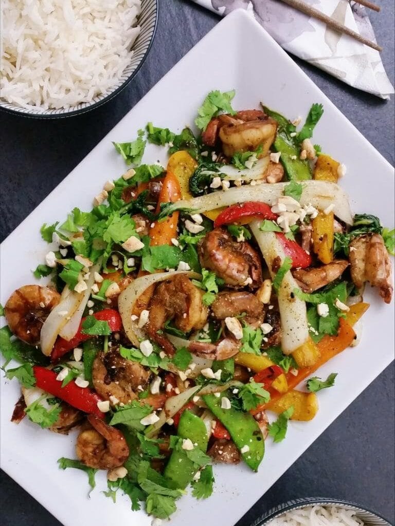 Teriyaki-Garnelen mit Gemuese