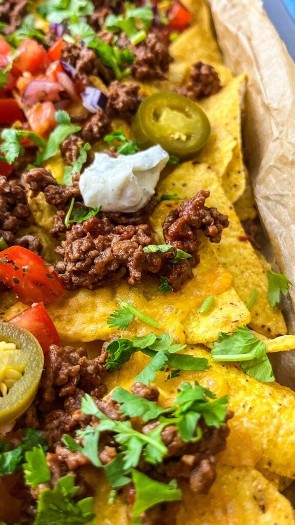 Überbackene Nachos mit Hackfleisch