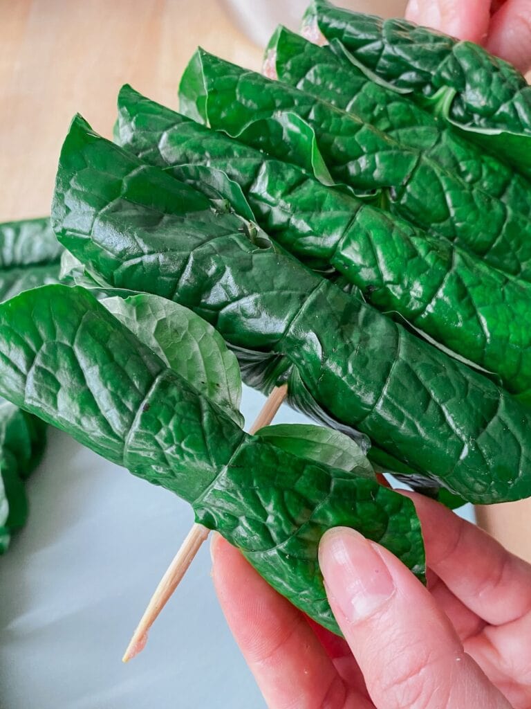 Chả Lá Lốt - vietnamesische Hackfleichröllchen in Pfefferblättern