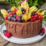 Himbeer-Schoko-Torte mit Obstdekoration